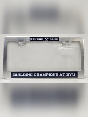BYU Licsense Plate Frame 12" x 6", Brigham Young University Cougar Club